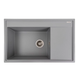 Гранитная мойка для кухни VALESO 7950 AZURIT матовый Серый металлик
