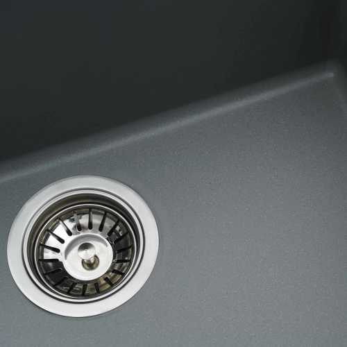 Гранитная мойка для кухни VALESO OASIS 5444 матовая Серый металлик - Фото № 5