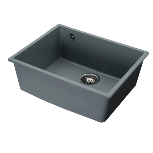 Гранитная мойка для кухни VALESO OASIS 5444 матовая Серый металлик - Фото № 1