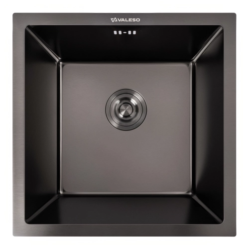 Кухонная мойка PVD черная 44*44 VALESO Handmade монтаж под столешницу (3.0/0.8)