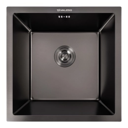 Кухонная мойка PVD черная 44*44 VALESO Handmade монтаж под столешницу (3.0/0.8)