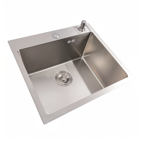 Кухонная мойка 50*45 нержавейка VALESO Handmade (сифон круглый, 3,0/0,8) - Фото № 1