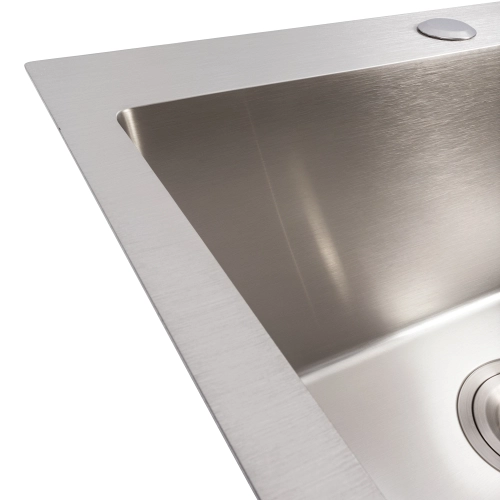 Кухонная мойка 50*45 нержавейка VALESO Handmade (сифон круглый, 3,0/0,8) - Фото № 3