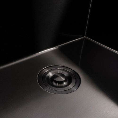 Кухонная мойка PVD черная 58*43 VALESO Handmade монтаж под столешницу (3.0/0.8) - Фото № 4