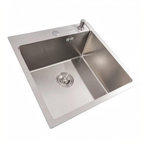 Кухонная мойка 50*50 нержавейка Valeso Handmade (сифон круглый, 2,0/0,5) - Фото № 1