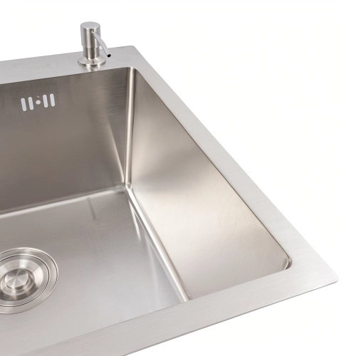 Кухонная мойка 50*50 нержавейка Valeso Handmade (сифон круглый, 2,0/0,5) - Фото № 2