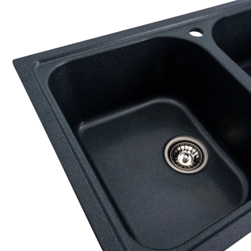 Гранитная мойка для кухни VALESO EQUATORIA 7950 матовая Антрацит - Фото № 4