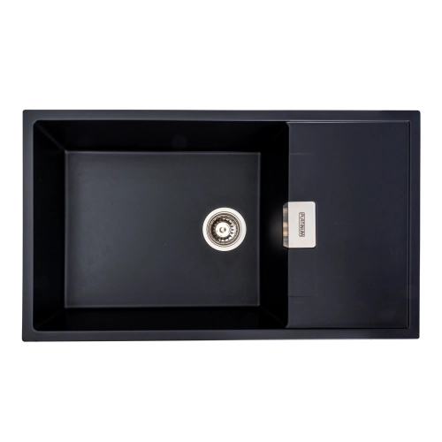 Гранитная мойка для кухни VALESO DIAMOND 8650 матовая Черный металлик