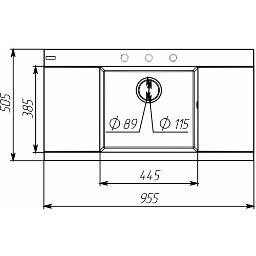 Гранитная мойка для кухни VALESO ATLAS 9651 матовая Графит - Фото № 5