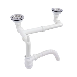 Сифон двойной для гранитных моек VALESO (арт. 820) без перелива