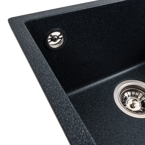 Гранитная мойка для кухни VALESO RUBA 4040 матовая Антрацит - Фото № 10