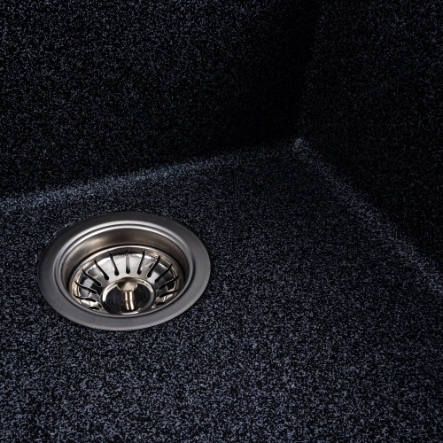 Гранитная мойка для кухни VALESO RUBA 4040 матовая Графит - Фото № 12
