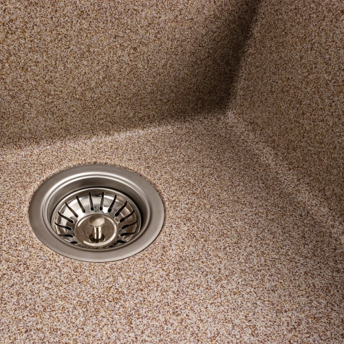 Гранитная мойка для кухни VALESO 4040 RUBA матовая карамель - Фото № 12