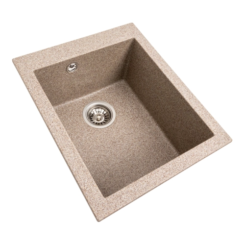 Гранитная мойка для кухни VALESO 4150 SOKIL матовая (карамель) - Фото № 4