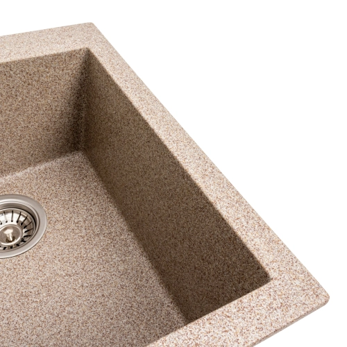 Гранитная мойка для кухни VALESO 4150 SOKIL матовая (карамель) - Фото № 7