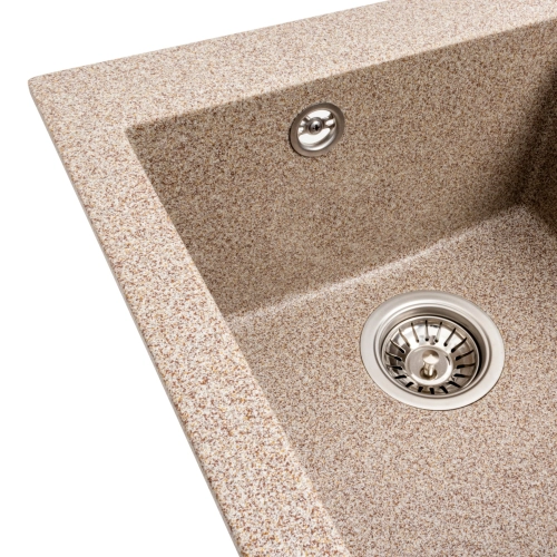Гранитная мойка для кухни VALESO 4150 SOKIL матовая (карамель) - Фото № 10
