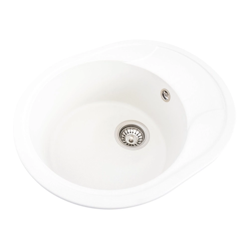 Гранитная мойка для кухни VALESO ONYX 5847 матовая Белоснежная - Фото № 3