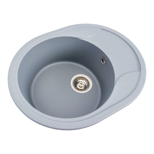 Гранитная мойка для кухни VALESO ONYX 5847 матовая Серый металлик - Фото № 2