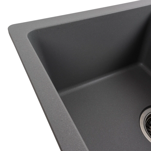 Гранитная мойка для кухни VALESO ZIRKONE 6250 матовая Серый металлик - Фото № 1