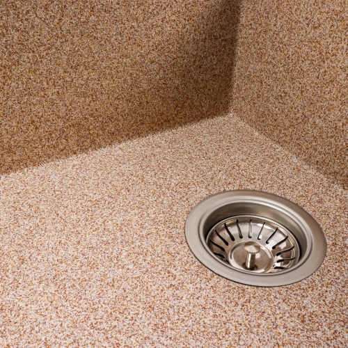 Гранитная мойка для кухни VALESO 7950 AZURIT матовая Карамель - Фото № 2