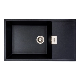 Гранитная мойка для кухни VALESO 8650 DIAMOND матовая (черный металлик)