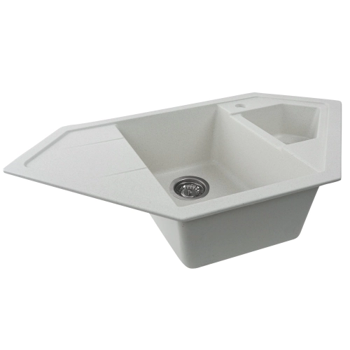 Гранитная мойка для кухни VALESO 9950 PANDORA матовая Белая в точку - Фото № 3