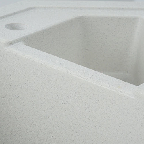 Гранитная мойка для кухни VALESO 9950 PANDORA матовая Белая в точку - Фото № 5