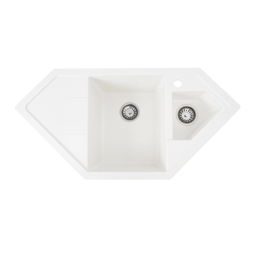 Гранитная мойка для кухни VALESO 9950 PANDORA матовая Белоснежная - Фото № 1