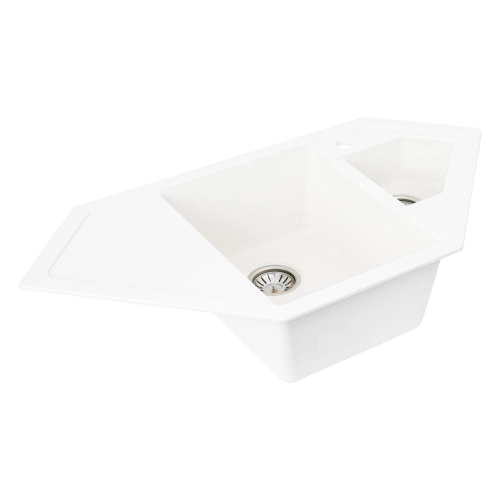 Гранитная мойка для кухни VALESO 9950 PANDORA матовая Белоснежная - Фото № 2