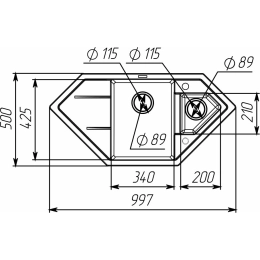 Гранитная мойка для кухни VALESO 9950 PANDORA матовая Белоснежная