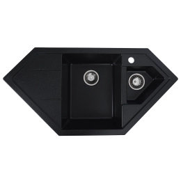 Гранитная мойка для кухни VALESO 9950 PANDORA матовая Черный металлик