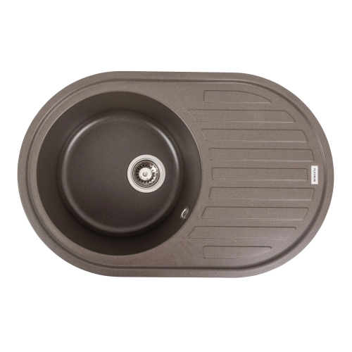 Гранитная мойка для кухни VALESO 7750 LIRA матовая Темная скала