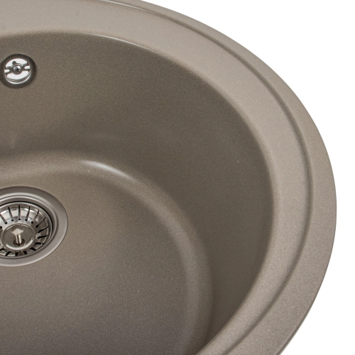 Гранитная мойка для кухни VALESO LUNA 510 матовая Титан - Фото № 7