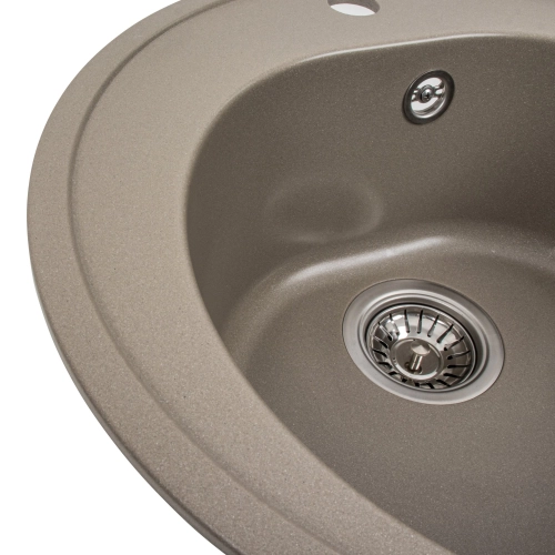 Гранитная мойка для кухни VALESO LUNA 510 матовая Титан - Фото № 11