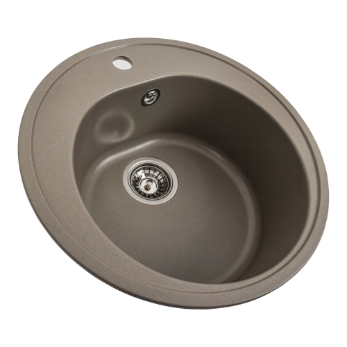 Гранитная мойка для кухни VALESO LUNA 510 матовая Титан - Фото № 3