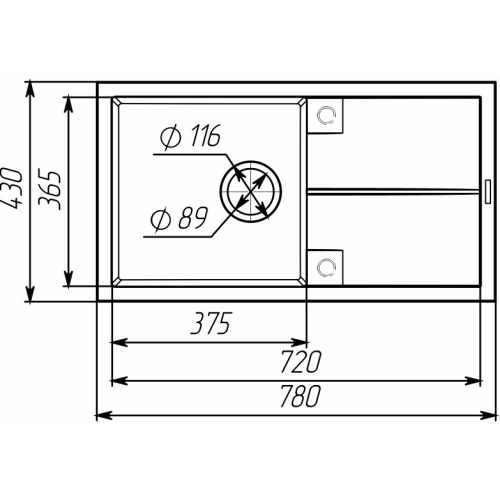 Гранитная мойка для кухни VALESO SOLID 7843 матовая Песок - Фото № 7