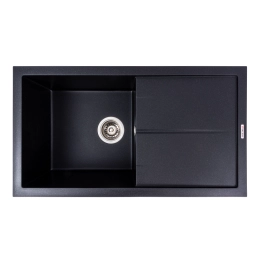 Гранитная мойка для кухни VALESO SOLID 7843 матовая Черный металлик