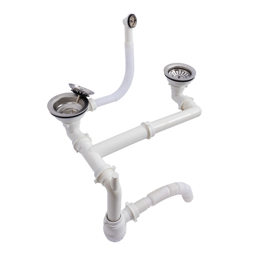 Сифон двойной для гранитных моек с переливом VALESO (арт. 840) - Фото № 1