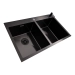 Кухонная мойка PVD черная 78*48 VALESO Handmade на две чаши (3.0/0.8) - Фото № 1