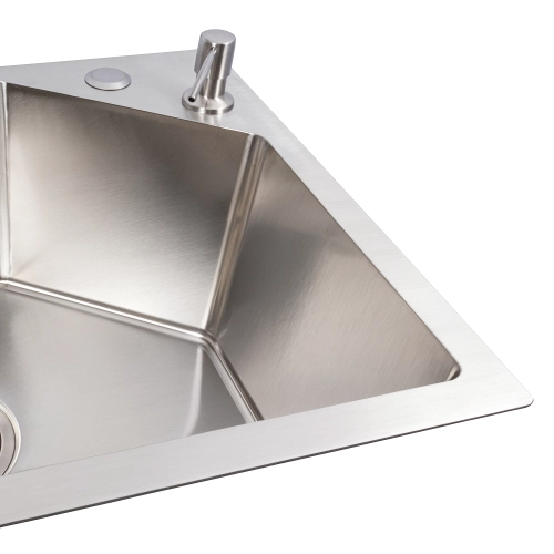 Кухонная мойка нержавейка VALESO Handmade 58*43B (3,0/0.8) - Фото № 3