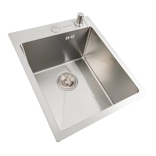 Кухонная мойка нержавейка 40*50 VALESO Handmade сифон, крепление и дозатор в комплекте (толщина 3,0/1,5) - Фото № 1