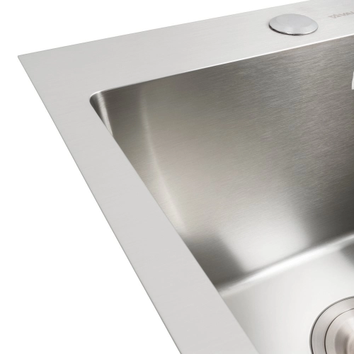 Кухонная мойка нержавейка 40*50 VALESO Handmade сифон, крепление и дозатор в комплекте (толщина 3,0/1,5) - Фото № 3