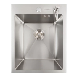 Кухонная мойка нержавейка 40*50 VALESO Handmade сифон, крепление и дозатор в комплекте (толщина 3,0/1,5)