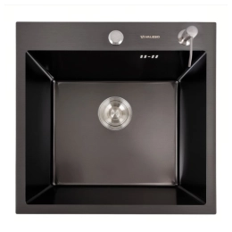 Кухонная мойка 50*50 PVD черная Valeso Handmade (толщина 3,0/1.5)