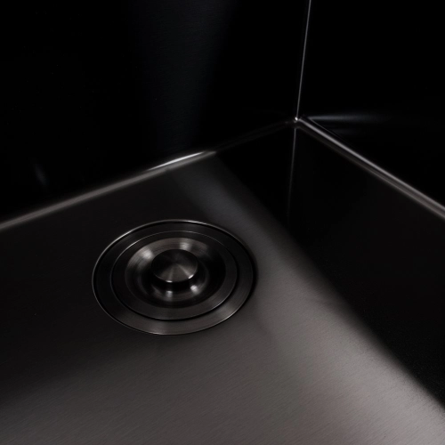 Kitchen sink 50*50 PVD black Valeso Handmade ECN (2.0/0.5) - Фото № 4