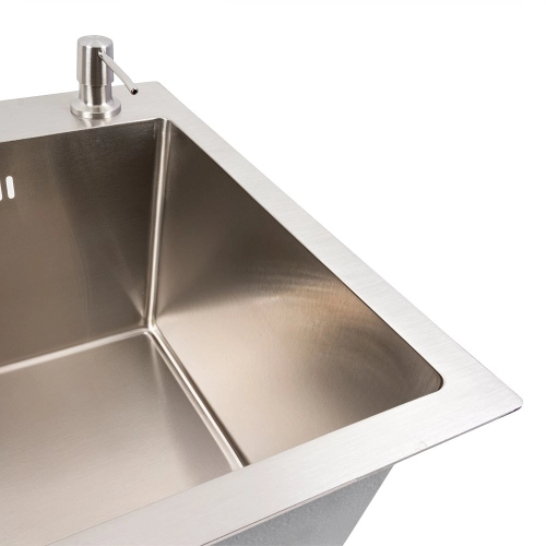 Кухонная мойка 58*43 нержавейка VALESO Handmade (толщина 3,0/1,5) - Фото № 2