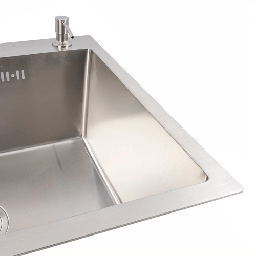 Кухонная мойка нержавейка 60*50 VALESO Handmade ECN (2,0/0,5) - Фото № 2