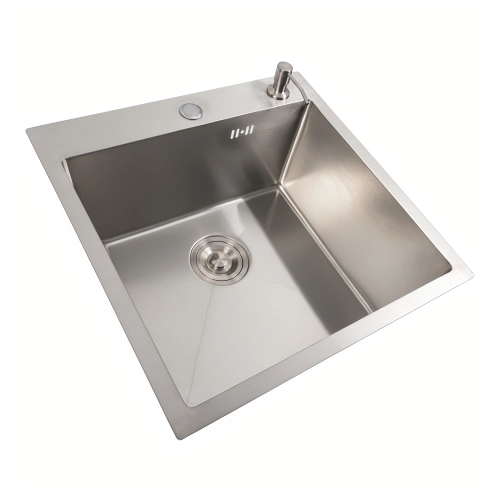 Кухонная мойка 50*50 нержавейка Valeso Handmade (сифон круглый, 3,0/0,8) - Фото № 1