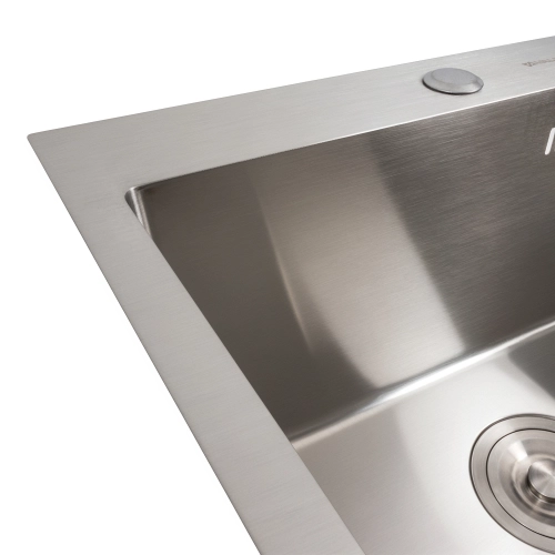 Кухонная мойка 50*50 нержавейка Valeso Handmade (сифон круглый, 3,0/0,8) - Фото № 3