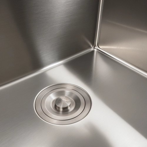 Кухонная мойка 50*50 нержавейка Valeso Handmade (сифон круглый, 3,0/0,8) - Фото № 4